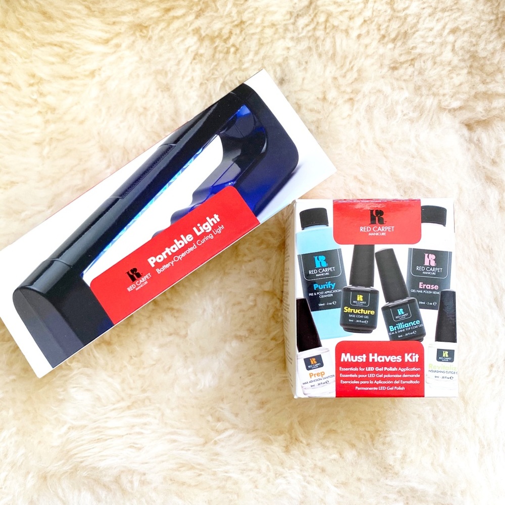 Red Carpet gel nail polish set + curing light